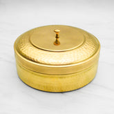 Pure Brass Masala Dabba/Spice Box Dabba for Kitchen - 7 Containers and 1 Spoon - Lead-Free & Harmless